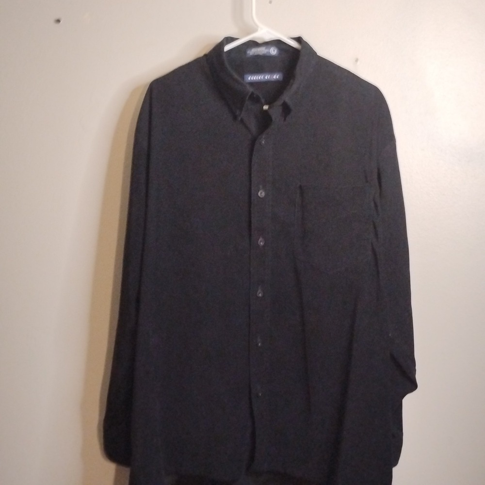 Robert Stock Men's L Black Suede Long Sleeve Casual and classy Button-Up